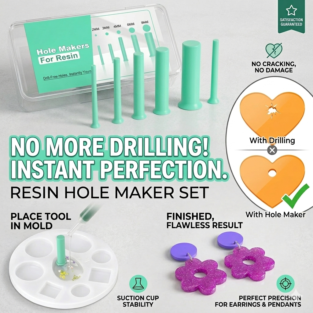 Epoxy Uv Resin Kit - Resin Hole Maker Set 35PCS 7