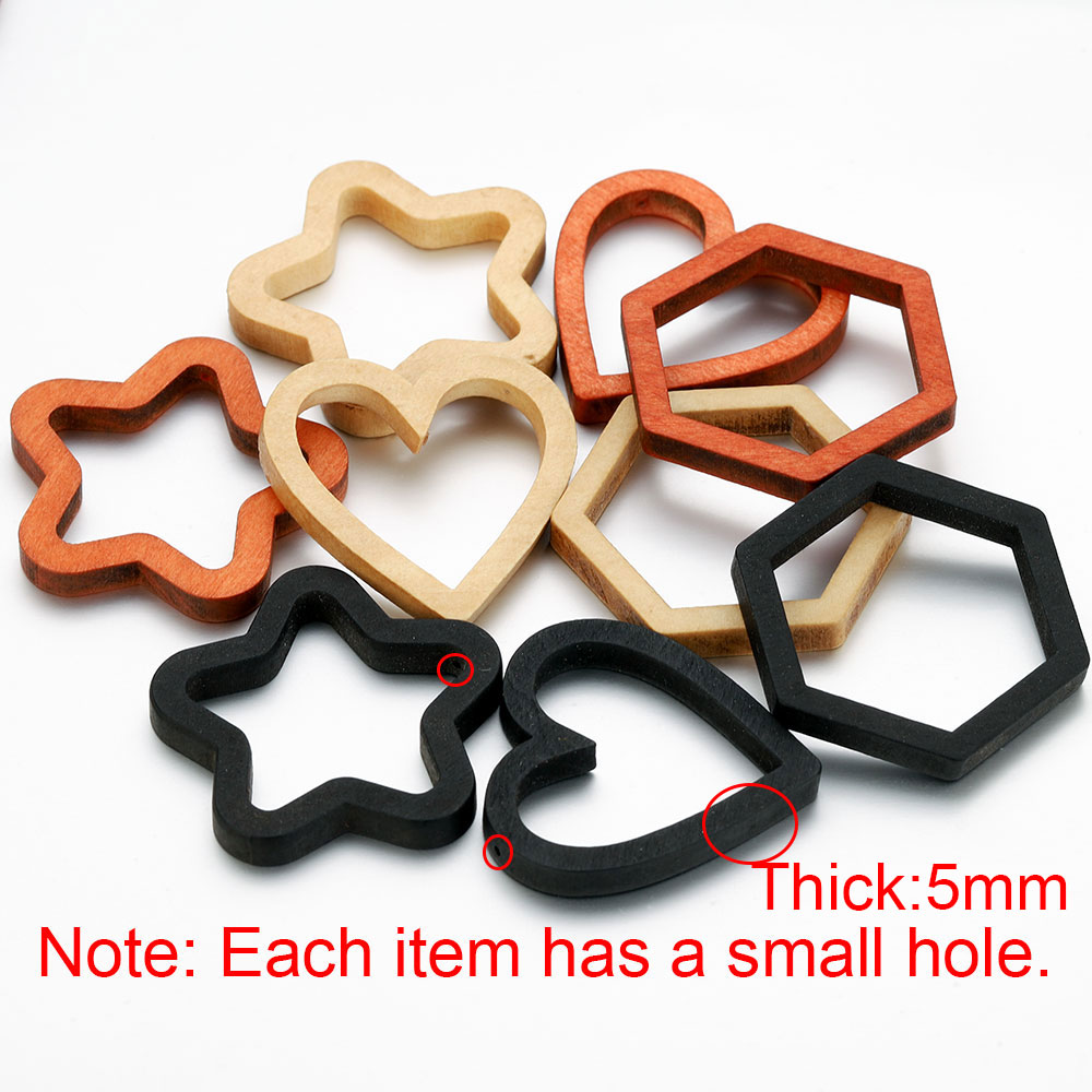 10pcs Wood Heart Square Silico - Resin Crafts recensione e prezzo