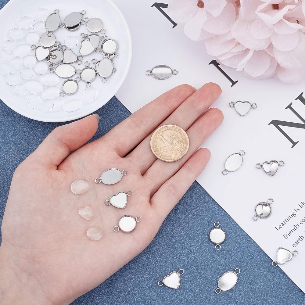 30 Sets Oval/Flat Round/Heart  - Bezels Set Pendant recensione e prezzo