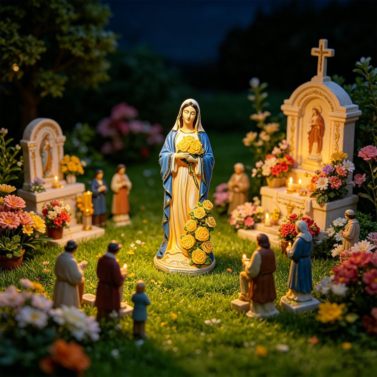 Virgin Mary Solar Statue Garde - Resin Crafts recensione e prezzo