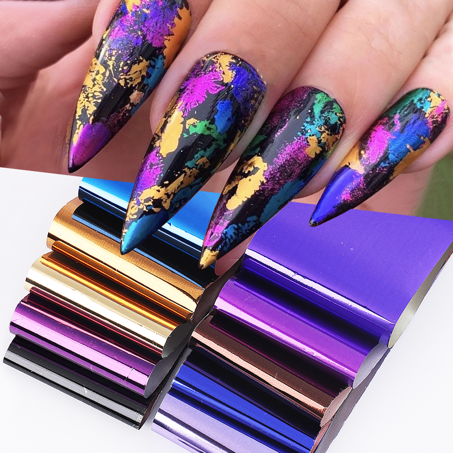10pcs Metallic Nail Transfer F - Gold Foil Flakes recensione e prezzo