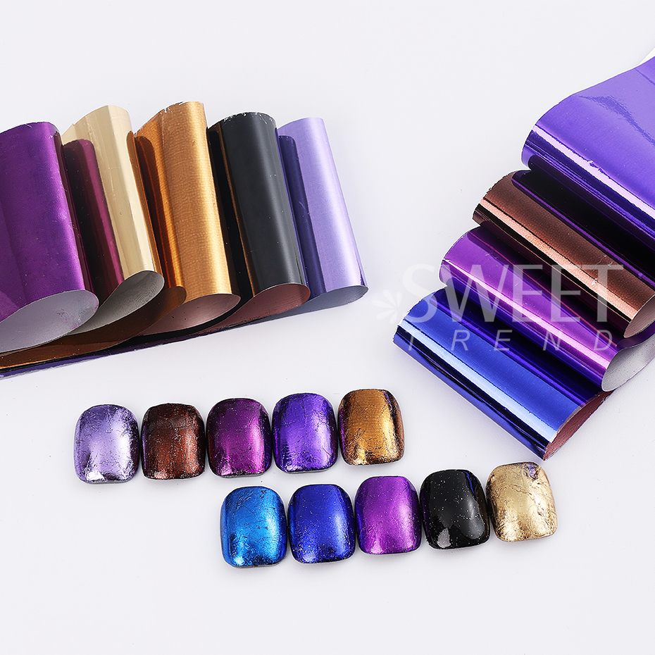 10pcs Metallic Nail Transfer F - Gold Foil Flakes recensione e prezzo