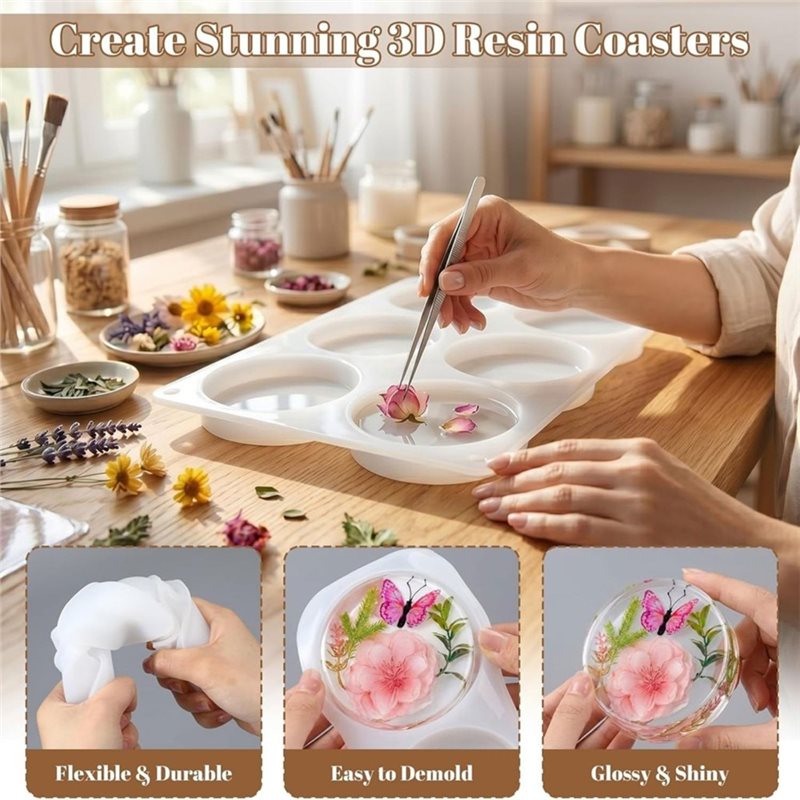 [ABFI!】 Resin Molds For DIY Ep - Coaster Mold Round recensione e prezzo