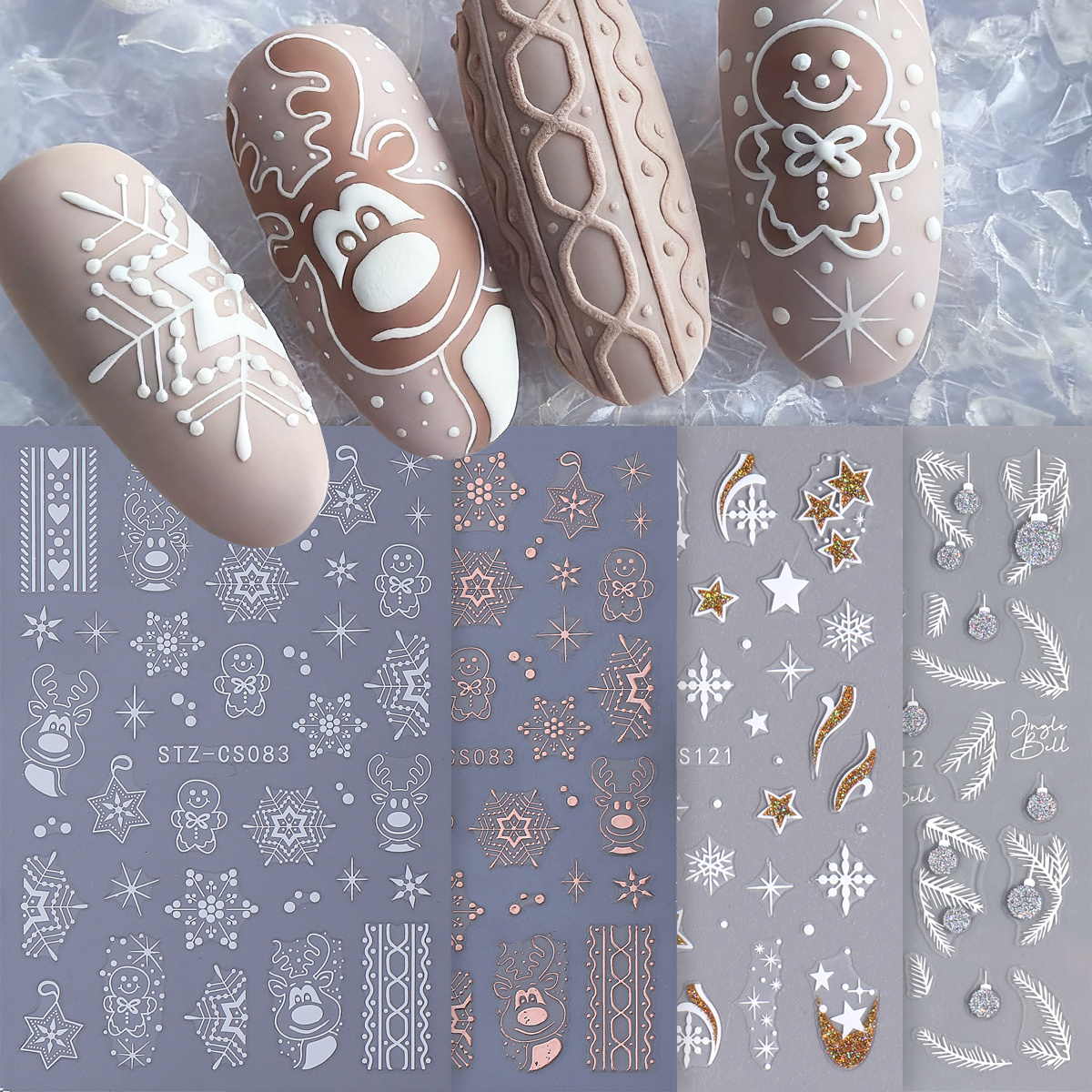4pcs Winter Cartoon Christmas  - Gold Foil Flakes recensione e prezzo