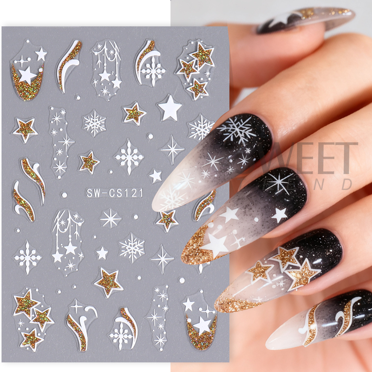 4pcs Winter Cartoon Christmas  - Gold Foil Flakes recensione e prezzo