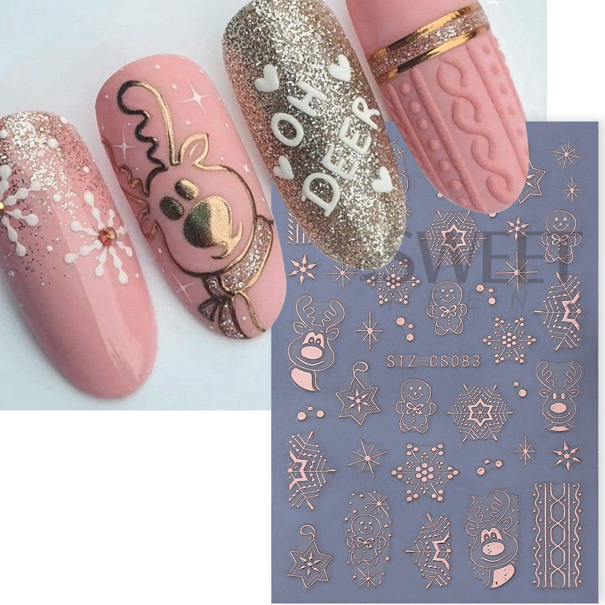 4pcs Winter Cartoon Christmas  - Gold Foil Flakes recensione e prezzo