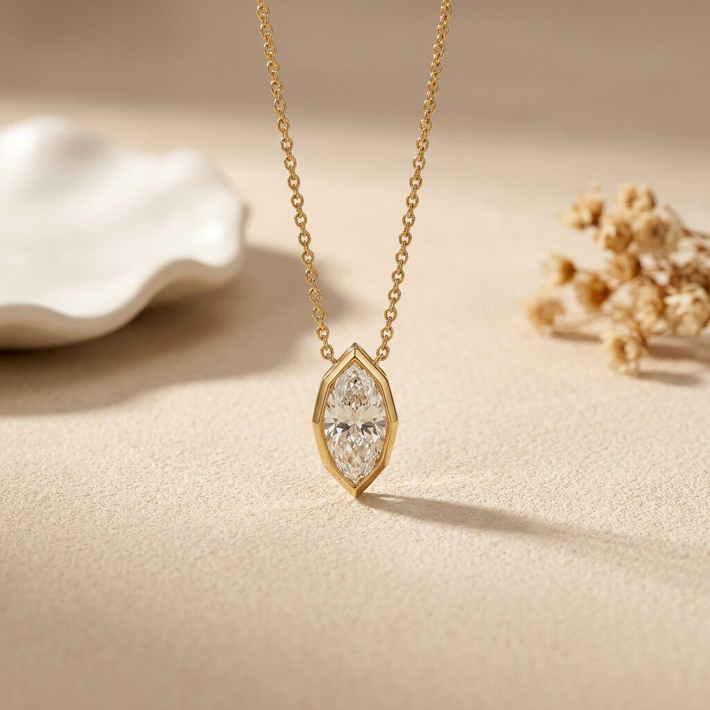 3Carat Bezel Set Marquise Cut  - Bezels Set Pendant recensione e prezzo