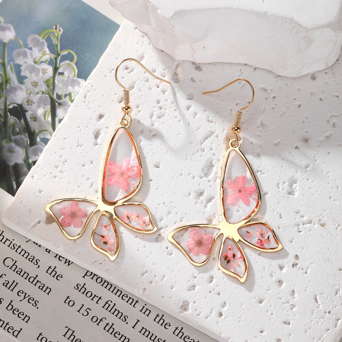New Dried Flower Dangle Earrin - Dried Flower Bulk recensione e prezzo