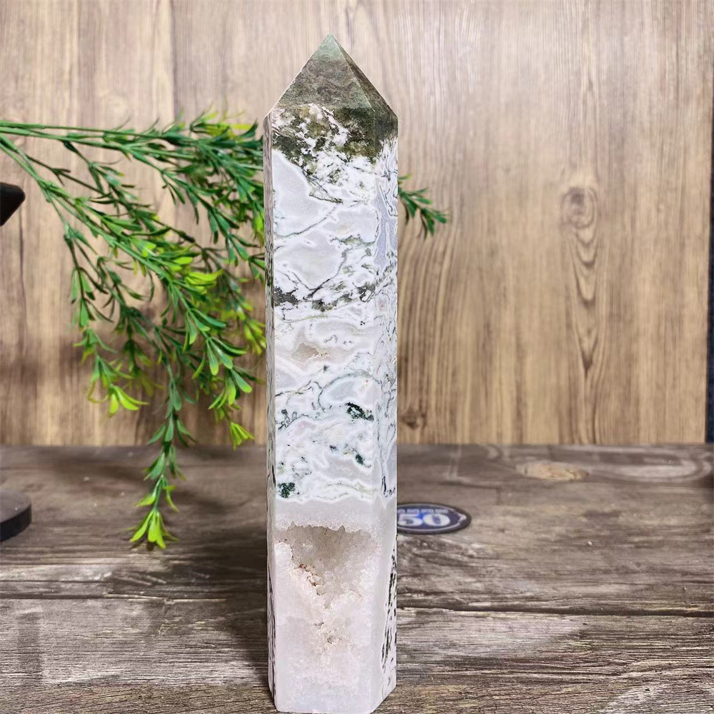 Big Green Moss Agate Druzy Nat - Terrarium Moss Art recensione e prezzo