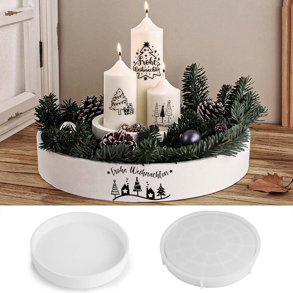 Concrete Round Candle Bowl Ves - Coaster Mold Round recensione e prezzo