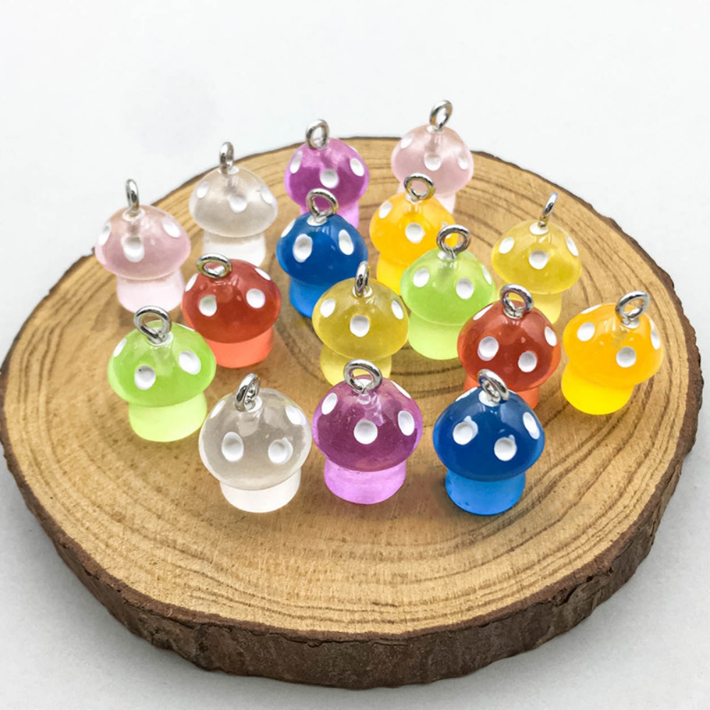 16pcs Luminous Mushroom Charms - Resin Craft Projects recensione e prezzo