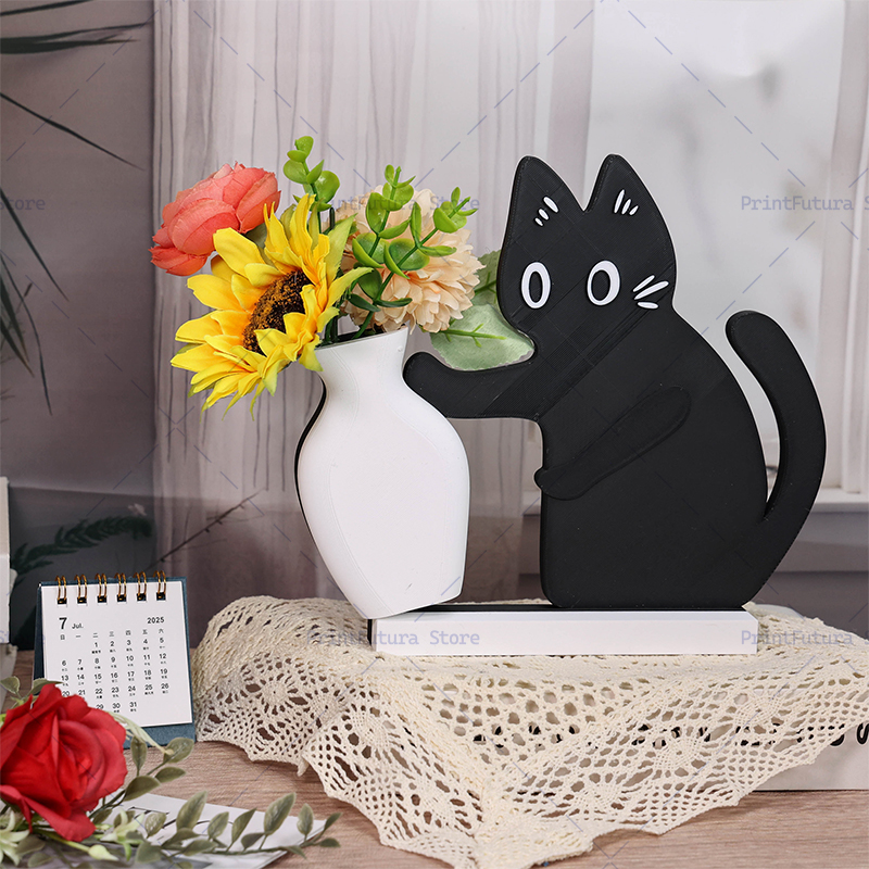 3D Printed Naughty Kitten Vase - Dried Flower Bulk recensione e prezzo