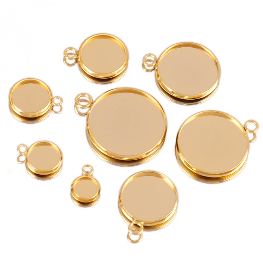 10Pcs Stainless Steel Cabochon - Bezels Set Pendant recensione e prezzo