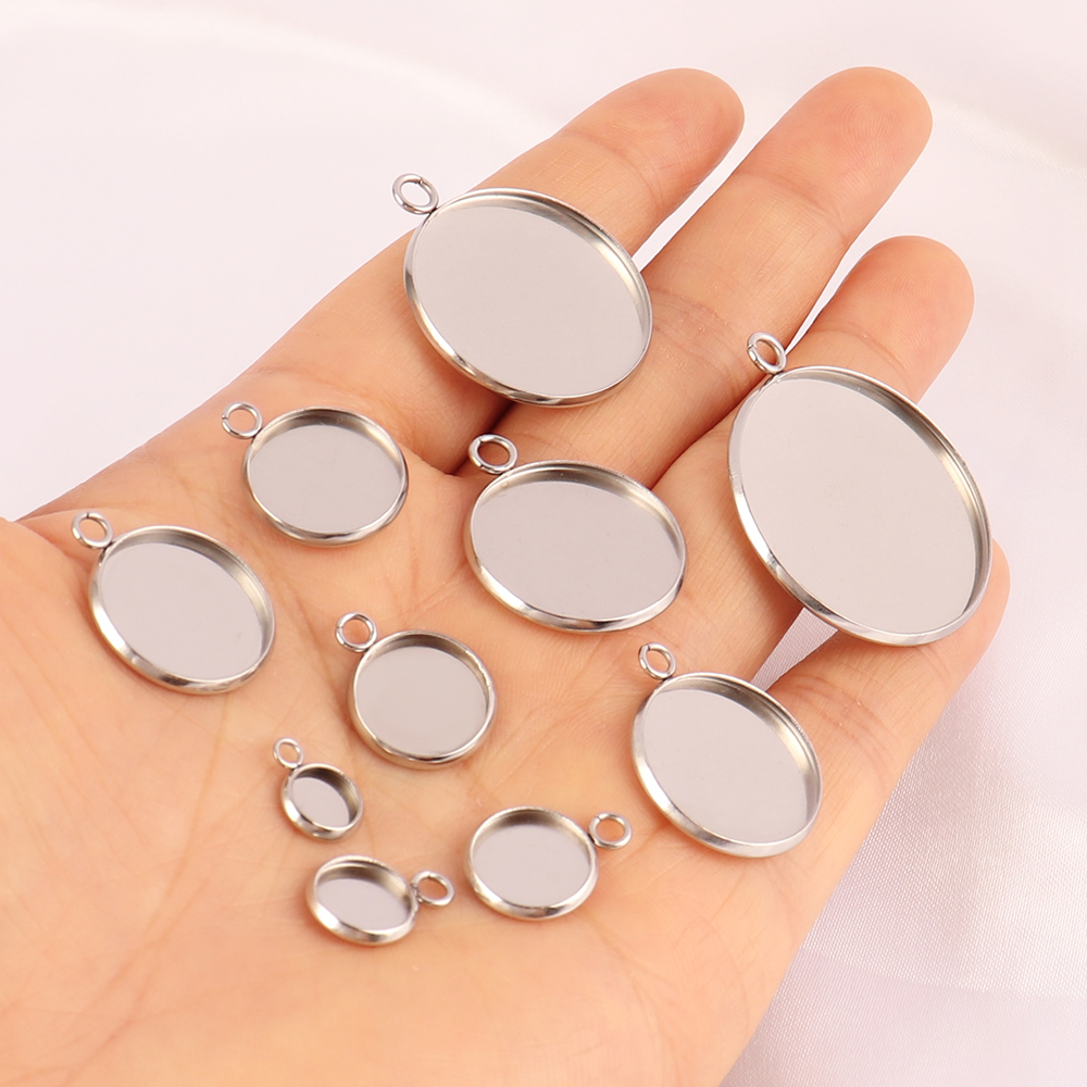 10Pcs Stainless Steel Cabochon - Bezels Set Pendant recensione e prezzo