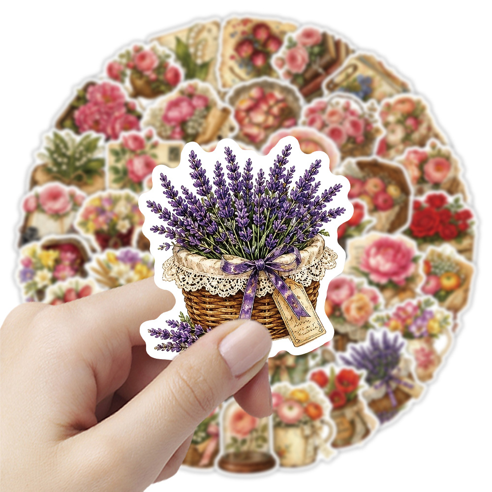 50Pcs Vintage Floral Stickers  - Dried Flower Bulk recensione e prezzo