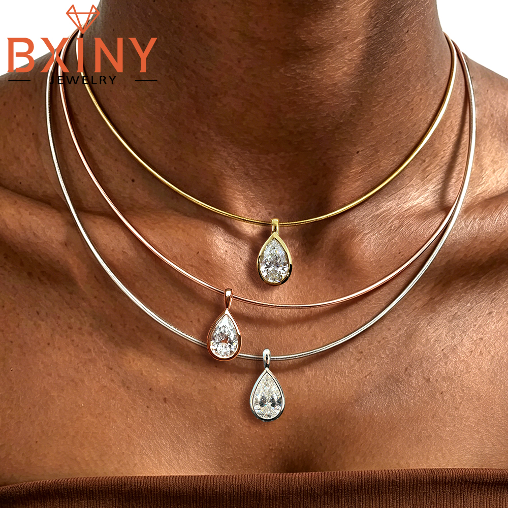BXINY 3CT Bezel Set Pear Cut M - Bezels Set Pendant recensione e prezzo