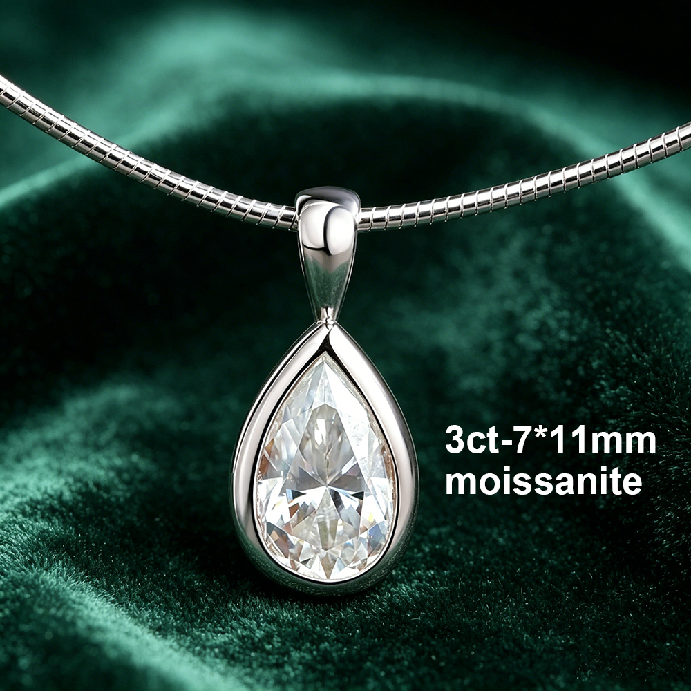 BXINY 3CT Bezel Set Pear Cut M - Bezels Set Pendant recensione e prezzo